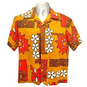MALIHINI Hawaii Vintage Men's Hawaiian Mid-Century Size Medium Shirt-Rare